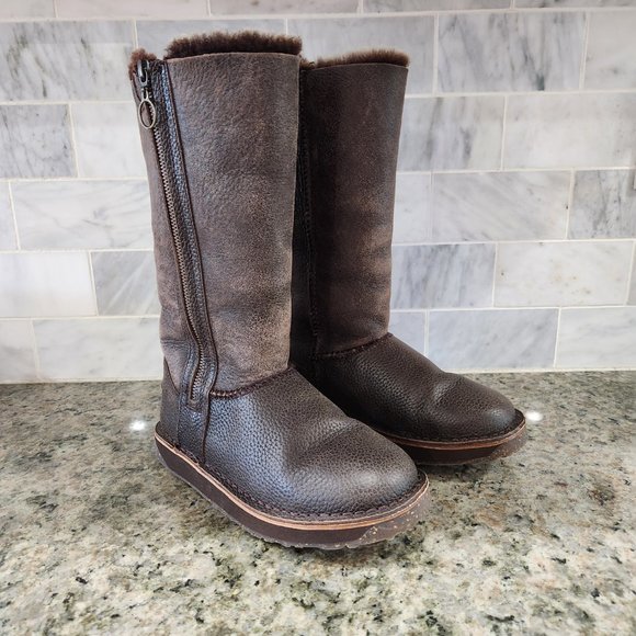 EMU Rare Ashby Australian Sheepskin Boots Chocolate Brown Size 6 W10546 - Picture 2 of 14